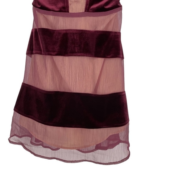 Anthropologie Foxiedox Dante Wine Lush Velvet Gauze Halter Dress Style WA560DR - Picture 7 of 13